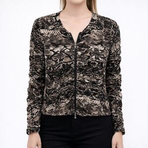 Anthracite by Muse Snake Print Jacket Size 14 Ruched Boho Y2k